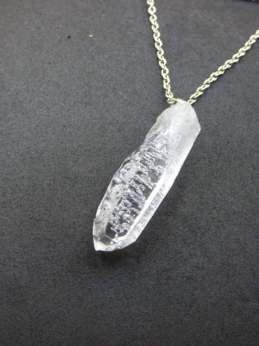 Lemurian Quarz ~ 925 Silber Öse~ Edelstein Kette klar Hippie Goa Boho Tibet Ethno Natur Heilstein Kraft Anhänger Mann Frau Geschenk Rarität - Art of Nature Berlin