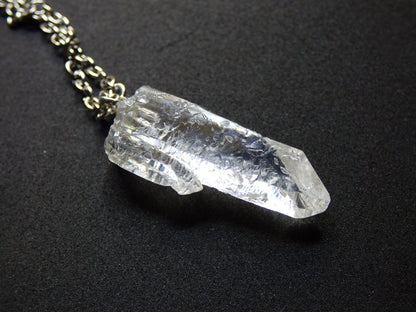 Lemurian Quarz ~ 925 Silber Öse~ Edelstein Kette klar Hippie Goa Boho Tibet Ethno Natur Heilstein Kraft Anhänger Mann Frau Geschenk Rarität - Art of Nature Berlin