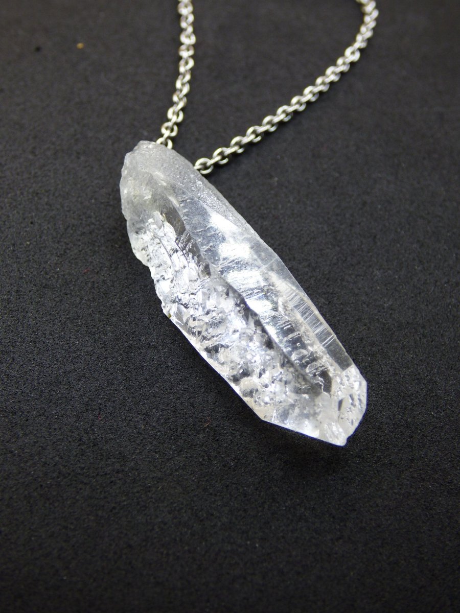 Lemurian Quarz ~ 925 Silber Öse~ Edelstein Kette klar Hippie Goa Boho Tibet Ethno Natur Heilstein Kraft Anhänger Mann Frau Geschenk Rarität - Art of Nature Berlin