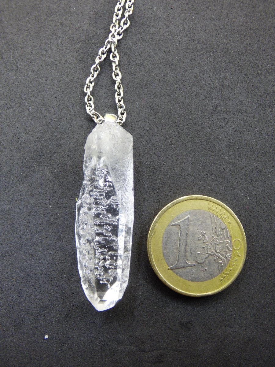 Lemurian Quarz ~ 925 Silber Öse~ Edelstein Kette klar Hippie Goa Boho Tibet Ethno Natur Heilstein Kraft Anhänger Mann Frau Geschenk Rarität - Art of Nature Berlin