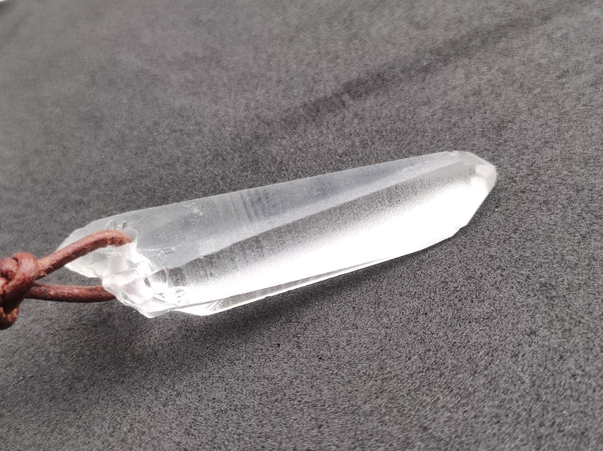 Lemurian Quarz ~ Edelstein Kette klar Hippie Goa Boho Tibet Ethno Natur Heilstein Kraft Anhänger Mann Frau Geschenk Rarität - Art of Nature Berlin