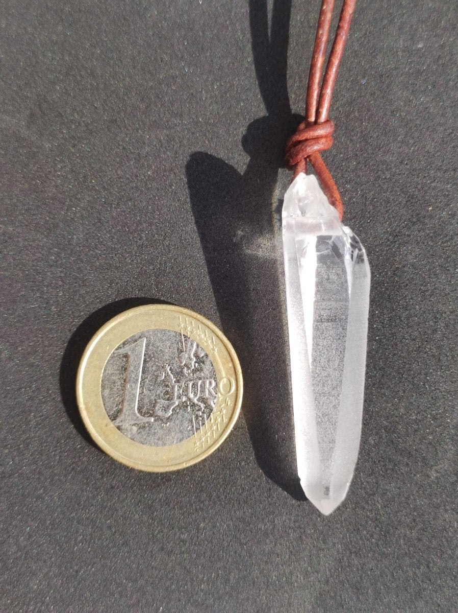 Lemurian Quarz ~ Edelstein Kette klar Hippie Goa Boho Tibet Ethno Natur Heilstein Kraft Anhänger Mann Frau Geschenk Rarität - Art of Nature Berlin