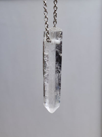 Lemurian Quarz ~ Edelstein Kette klar Hippie Goa Boho Tibet Ethno Natur Heilstein Kraft Anhänger Mann Frau Geschenk Rarität - Art of Nature Berlin