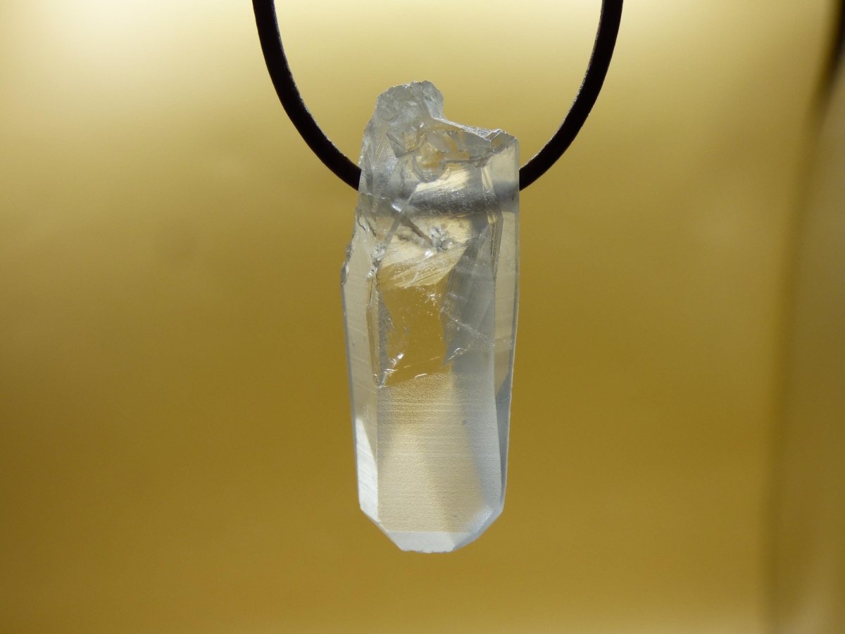 Lemurian Quarz ~ Edelstein Kette klar Hippie Goa Boho Tibet Ethno Natur Heilstein Kraft Anhänger Mann Frau Geschenk Rarität - Art of Nature Berlin