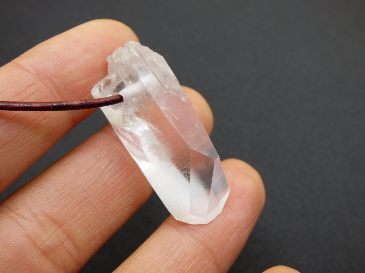 Lemurian Quarz ~ Edelstein Kette klar Hippie Goa Boho Tibet Ethno Natur Heilstein Kraft Anhänger Mann Frau Geschenk Rarität - Art of Nature Berlin