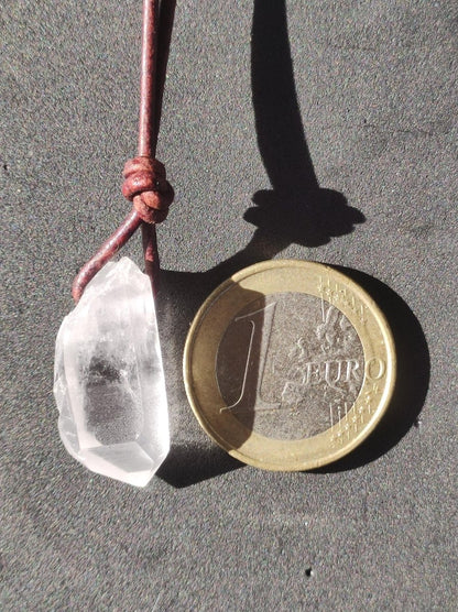 Lemurian Quarz ~ Edelstein Kette klar Hippie Goa Boho Tibet Ethno Natur Heilstein Kraft Anhänger Mann Frau Geschenk Rarität - Art of Nature Berlin