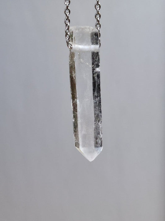 Lemurian Quarz ~ Edelstein Kette klar Hippie Goa Boho Tibet Ethno Natur Heilstein Kraft Anhänger Mann Frau Geschenk Rarität - Art of Nature Berlin