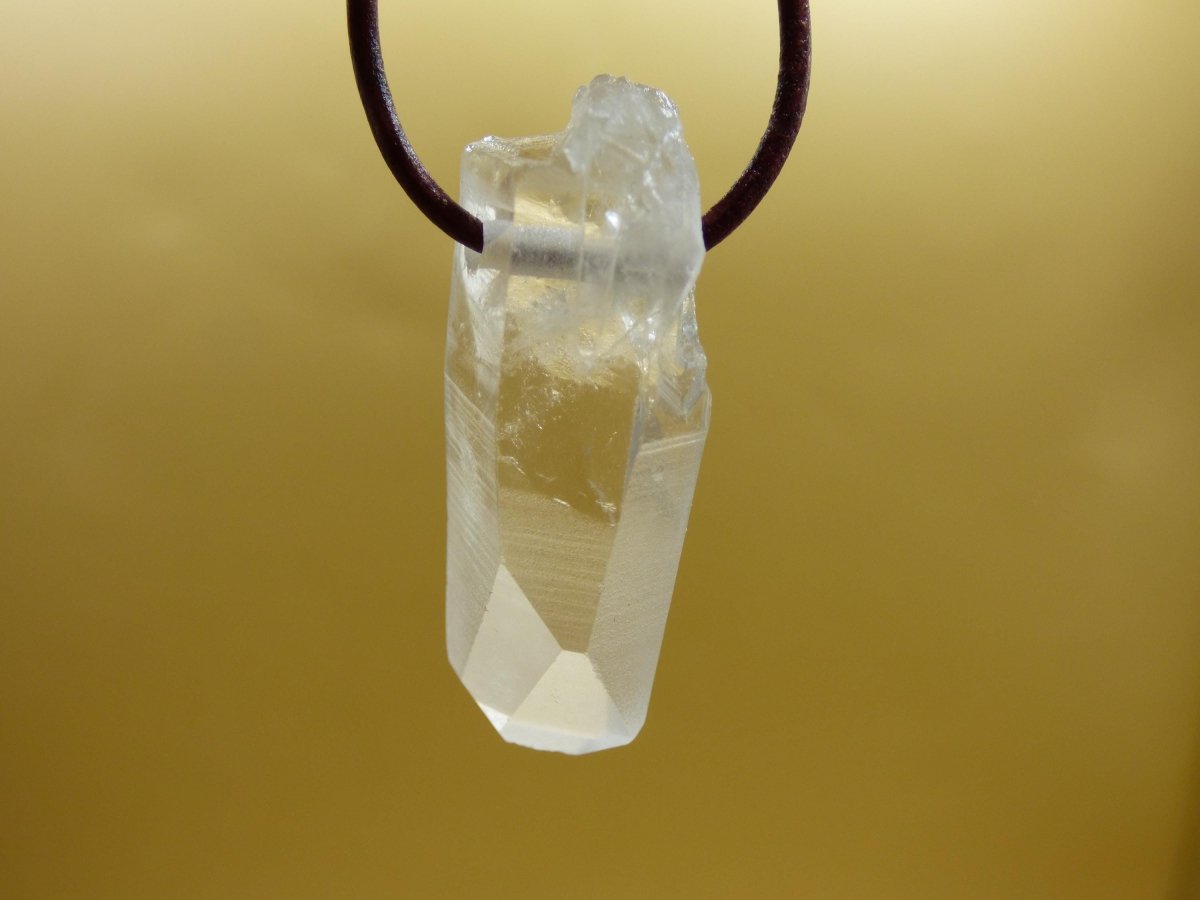 Lemurian Quarz ~ Edelstein Kette klar Hippie Goa Boho Tibet Ethno Natur Heilstein Kraft Anhänger Mann Frau Geschenk Rarität - Art of Nature Berlin