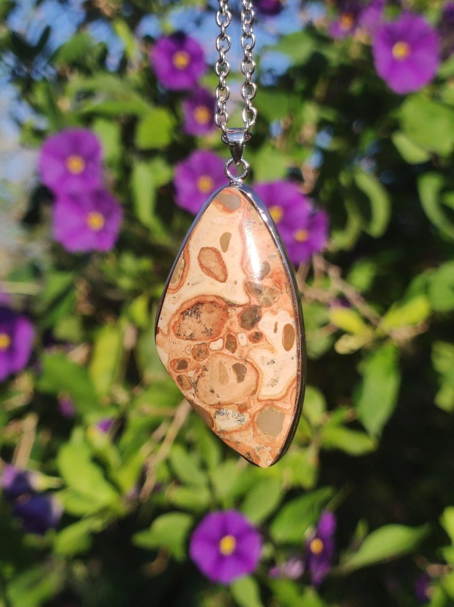 Leoparden Jaspis - 925 Silber Edelstein Kette Heilstein Natur Braun Rarität Edel Mann Frau Geschenk Er Sie Freundin Energie Kraft Ruhe Glück - Art of Nature Berlin