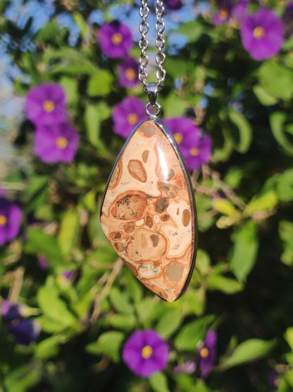 Leoparden Jaspis - 925 Silber Edelstein Kette Heilstein Natur Braun Rarität Edel Mann Frau Geschenk Er Sie Freundin Energie Kraft Ruhe Glück - Art of Nature Berlin