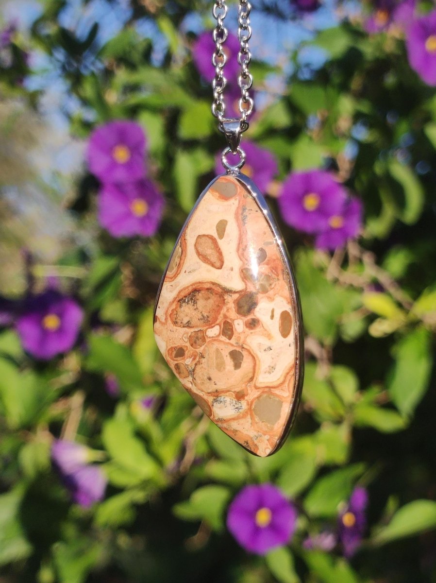 Leoparden Jaspis - 925 Silber Edelstein Kette Heilstein Natur Braun Rarität Edel Mann Frau Geschenk Er Sie Freundin Energie Kraft Ruhe Glück - Art of Nature Berlin