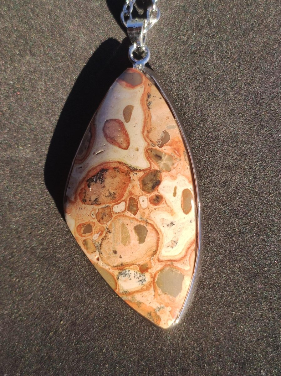 Leoparden Jaspis - 925 Silber Edelstein Kette Heilstein Natur Braun Rarität Edel Mann Frau Geschenk Er Sie Freundin Energie Kraft Ruhe Glück - Art of Nature Berlin