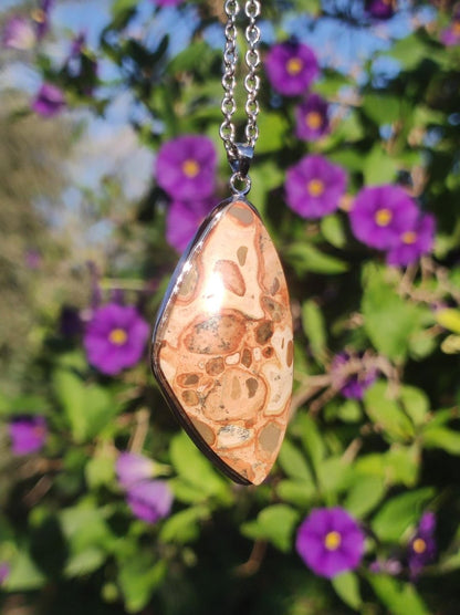 Leoparden Jaspis - 925 Silber Edelstein Kette Heilstein Natur Braun Rarität Edel Mann Frau Geschenk Er Sie Freundin Energie Kraft Ruhe Glück - Art of Nature Berlin