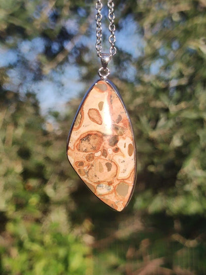 Leoparden Jaspis - 925 Silber Edelstein Kette Heilstein Natur Braun Rarität Edel Mann Frau Geschenk Er Sie Freundin Energie Kraft Ruhe Glück - Art of Nature Berlin