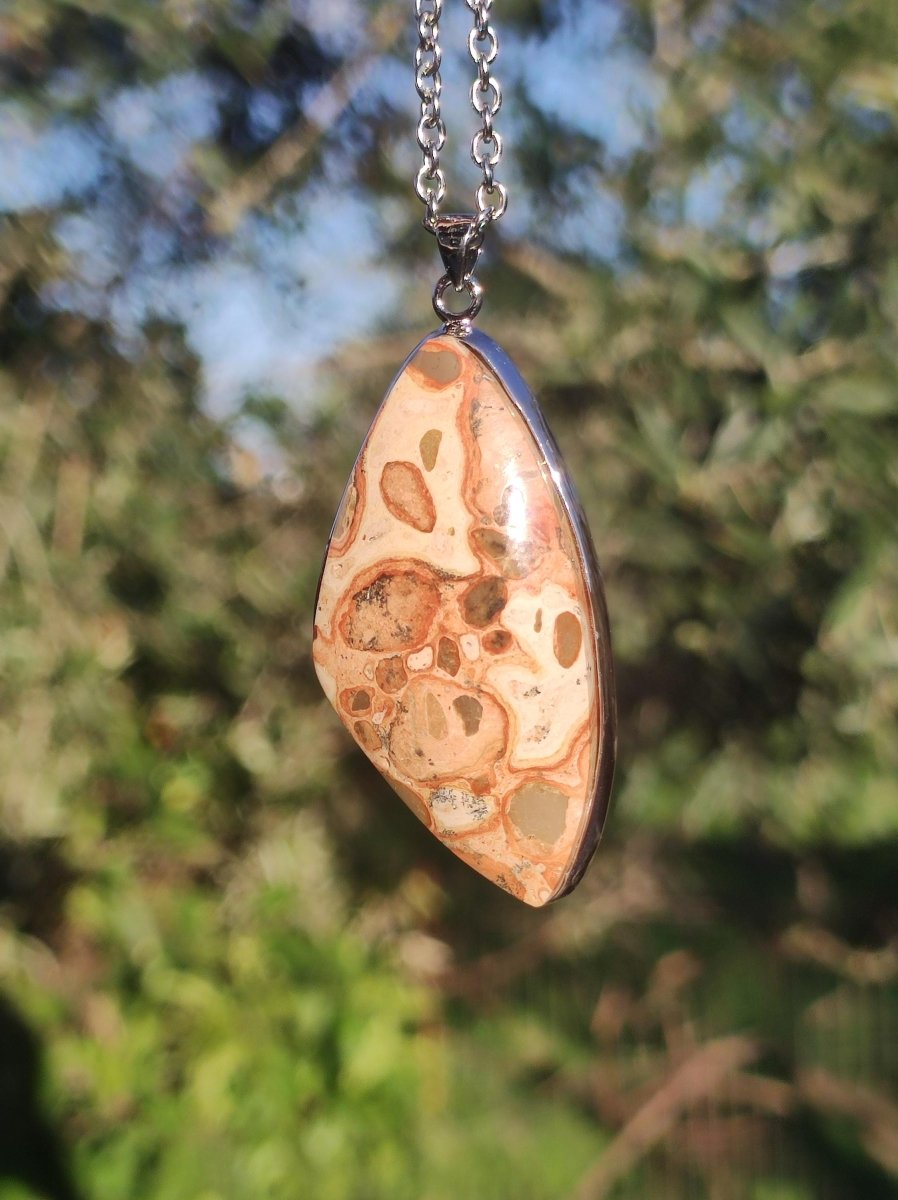 Leoparden Jaspis - 925 Silber Edelstein Kette Heilstein Natur Braun Rarität Edel Mann Frau Geschenk Er Sie Freundin Energie Kraft Ruhe Glück - Art of Nature Berlin