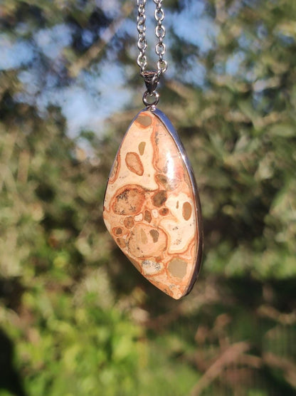 Leoparden Jaspis - 925 Silber Edelstein Kette Heilstein Natur Braun Rarität Edel Mann Frau Geschenk Er Sie Freundin Energie Kraft Ruhe Glück - Art of Nature Berlin