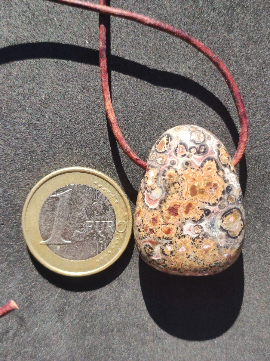 Leoparden Jaspis gelb rot ~ Edelstein Kette Natur Heilstein Mann Frau Glück Schutz HIPPIE Boho Tibet Ethno Rarität Geschenk Er Sie Freundin - Art of Nature Berlin