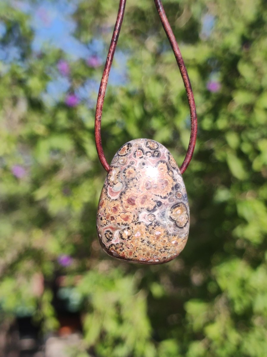 Leoparden Jaspis gelb rot ~ Edelstein Kette Natur Heilstein Mann Frau Glück Schutz HIPPIE Boho Tibet Ethno Rarität Geschenk Er Sie Freundin - Art of Nature Berlin