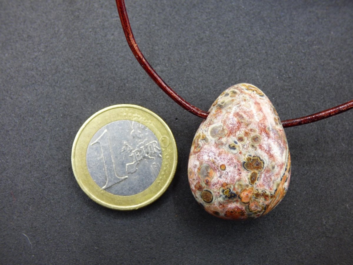 Leoparden Jaspis rot - Edelstein Kette Anhänger HIPPIE GOA Boho Ethno Natur Heilstein Rarität Kristall Geschenk Er Sie Mann Frau Schmuck - Art of Nature Berlin