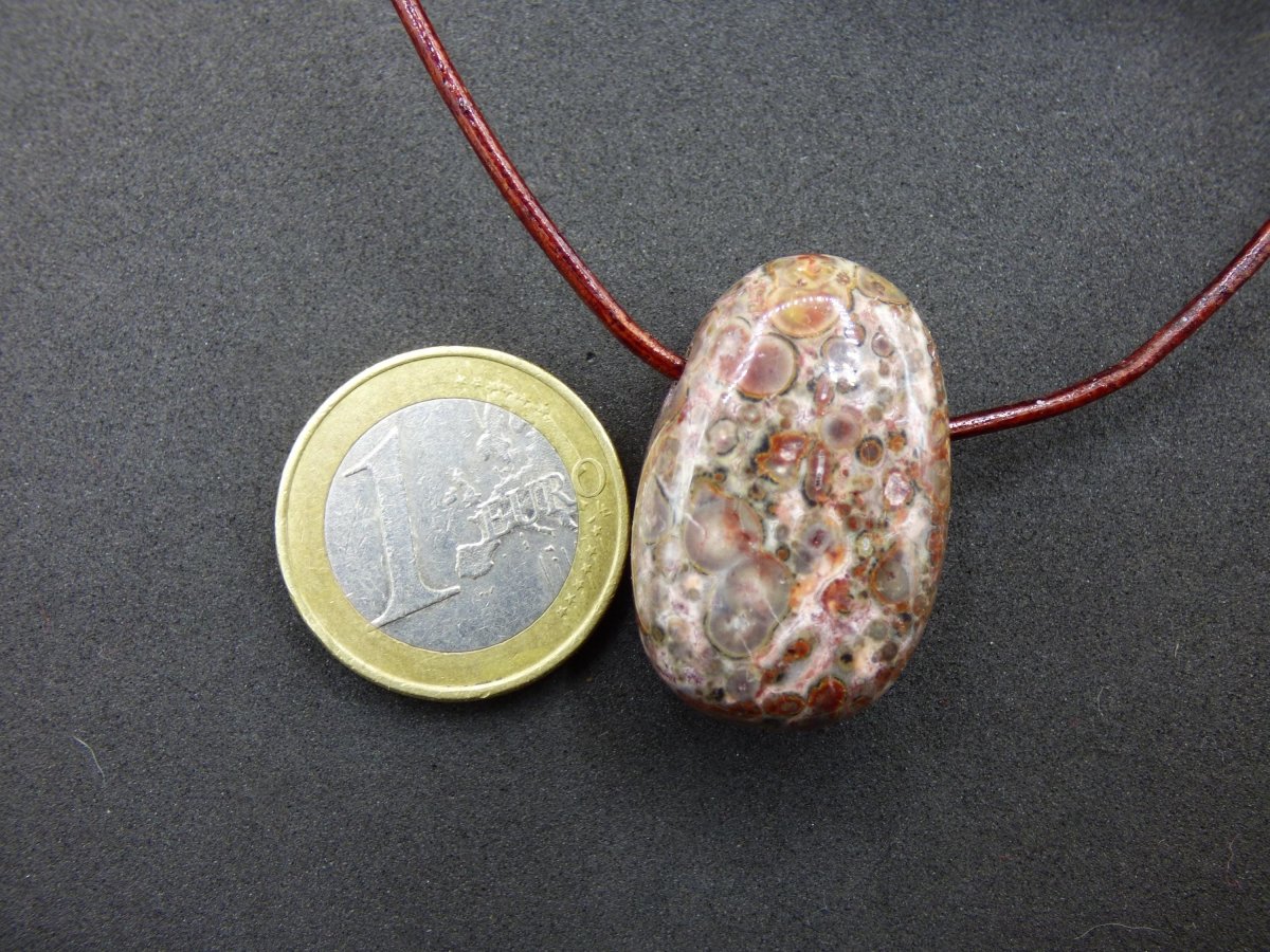 Leoparden Jaspis rot - Edelstein Kette Anhänger HIPPIE GOA Boho Ethno Natur Heilstein Rarität Kristall Geschenk Er Sie Mann Frau Schmuck - Art of Nature Berlin