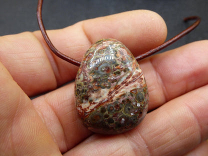 Leoparden Jaspis rot - Edelstein Kette Anhänger HIPPIE GOA Boho Ethno Natur Heilstein Rarität Kristall Geschenk Er Sie Mann Frau Schmuck - Art of Nature Berlin