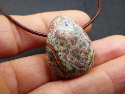 Leoparden Jaspis rot - Edelstein Kette Anhänger HIPPIE GOA Boho Ethno Natur Heilstein Rarität Kristall Geschenk Er Sie Mann Frau Schmuck - Art of Nature Berlin