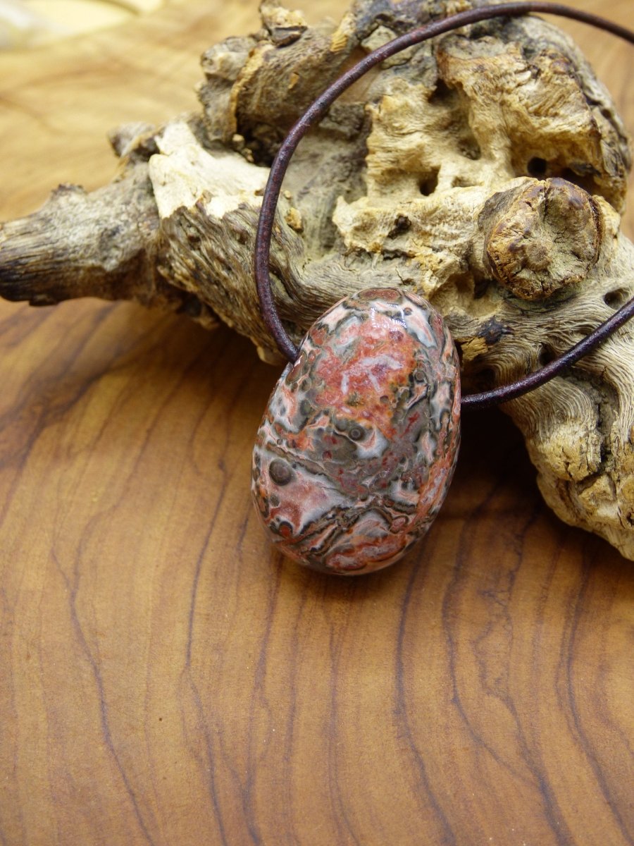 Leoparden Jaspis rot ~ Edelstein Kette ~ GOA ~ Hippie ~Boho ~Ethno ~Nature ~Heilstein Kraftstein - Art of Nature Berlin