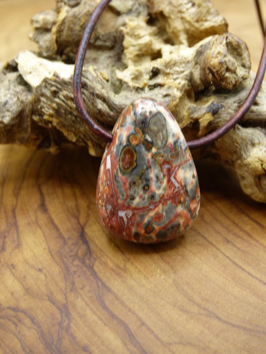 Leoparden Jaspis rot ~ Edelstein Kette ~ GOA ~ Hippie ~Boho ~Ethno ~Nature ~Heilstein Kraftstein - Art of Nature Berlin