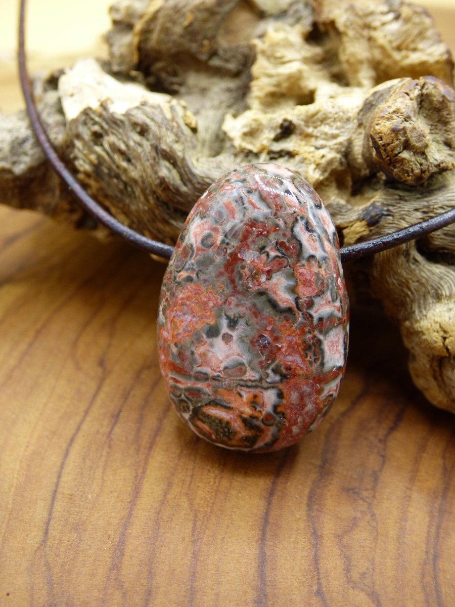 Leoparden Jaspis rot ~ Edelstein Kette ~ GOA ~ Hippie ~Boho ~Ethno ~Nature ~Heilstein Kraftstein - Art of Nature Berlin