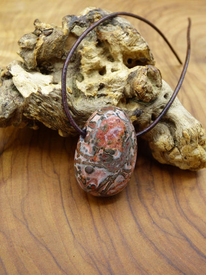 Leoparden Jaspis rot ~ Edelstein Kette ~ GOA ~ Hippie ~Boho ~Ethno ~Nature ~Heilstein Kraftstein - Art of Nature Berlin