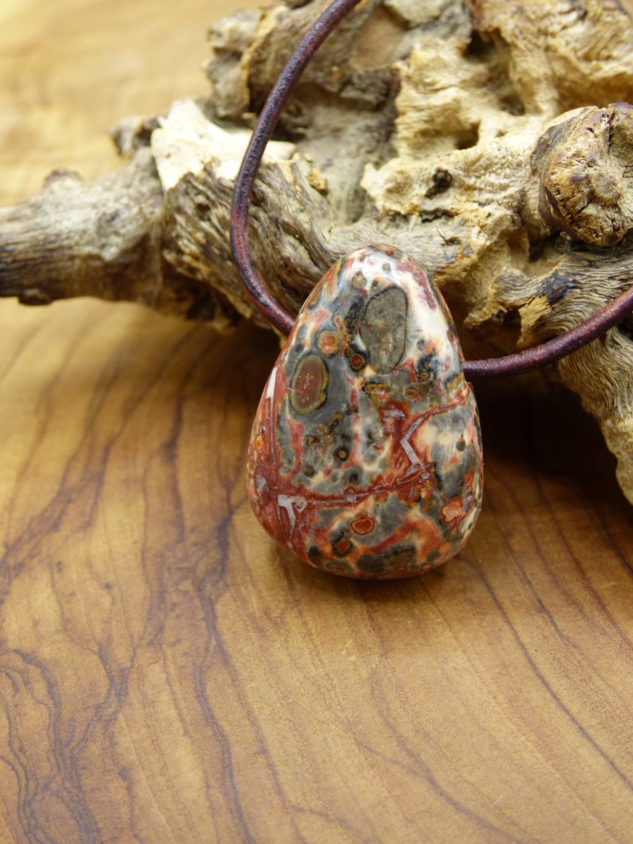 Leoparden Jaspis rot ~ Edelstein Kette ~ GOA ~ Hippie ~Boho ~Ethno ~Nature ~Heilstein Kraftstein - Art of Nature Berlin