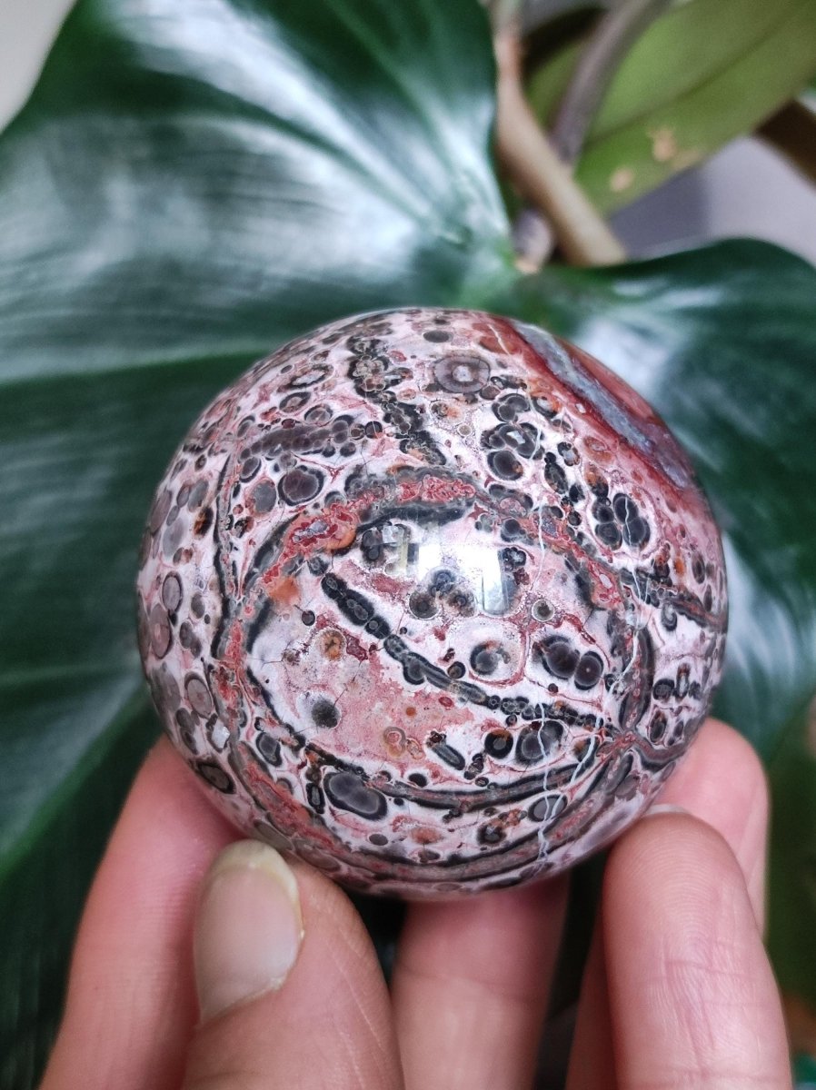 Leoparden Jaspis rot gelb ~ Magische Edelstein Kugel Sammler Deko Kristall Crystal Sphere Meditation Haus Wohnen Energie Chakra Heilstein - Art of Nature Berlin