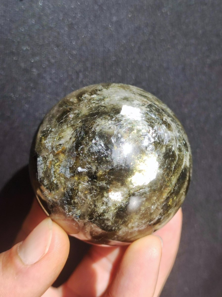 Lepidolith / Grün Mica Glimmer Effekt - Edelstein Kugel Natur Heilstein Deko Sphere Kristall Geschenk Er Sie Haus Sammler Rarität Schimmer - Art of Nature Berlin