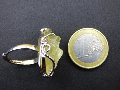 Libysches Wüstenglas Libyan Desert Glass Meteorit Ring 925 Silber verstellbare Größe Edelstein Heilstein Energie Kraft Rarität Geschenk Frau - Art of Nature Berlin