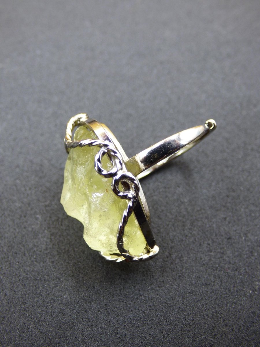 Libysches Wüstenglas Libyan Desert Glass Meteorit Ring 925 Silber verstellbare Größe Edelstein Heilstein Energie Kraft Rarität Geschenk Frau - Art of Nature Berlin