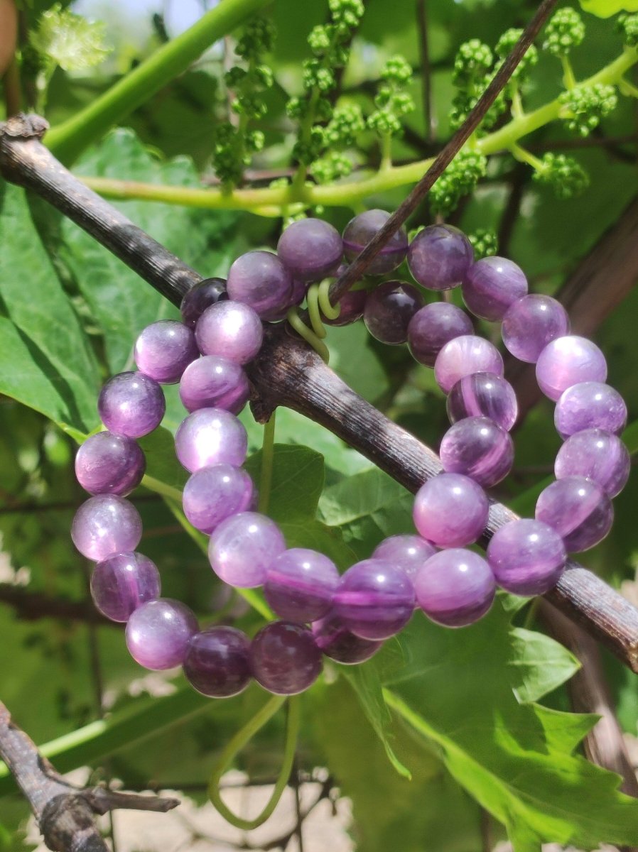 Lila Lepidolith AAA Edelstein Armband Rarität edel hochwertig Damen Schmuck Geschenk Frau Mann natur Hippie Ethno Vintage schimmer violet - Art of Nature Berlin