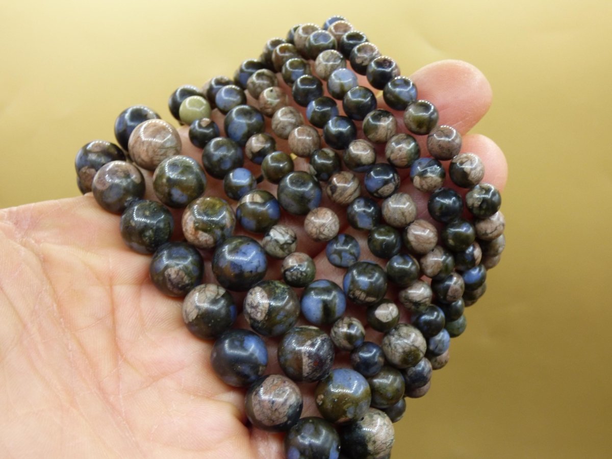 Llanite / Liberit blau - Edelstein Armband Perlen Heilstein Natur Energie Natur Goa Hippie Tibet Schmuck Frau Mann Er Geschenk Rarität - Art of Nature Berlin