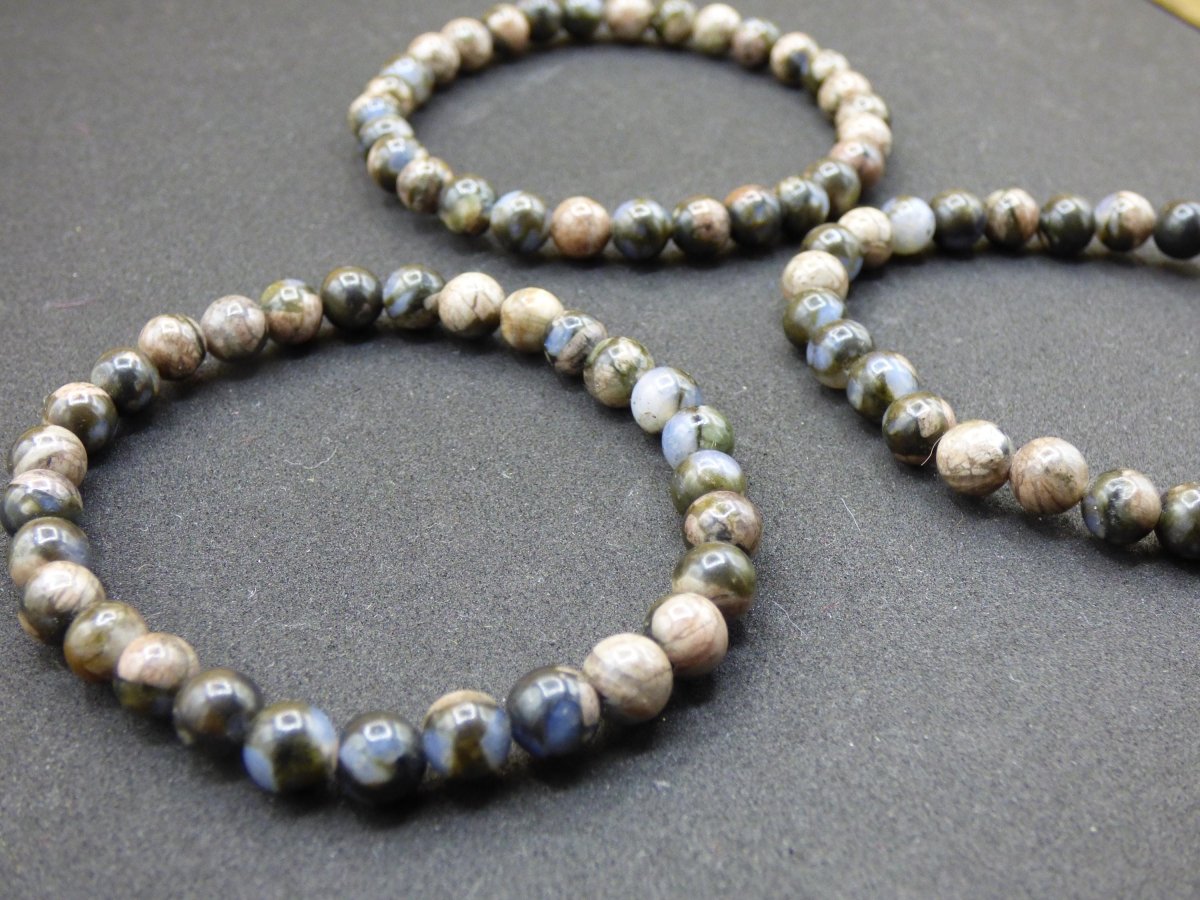 Llanite / Liberit blau - Edelstein Armband Perlen Heilstein Natur Energie Natur Goa Hippie Tibet Schmuck Frau Mann Er Geschenk Rarität - Art of Nature Berlin