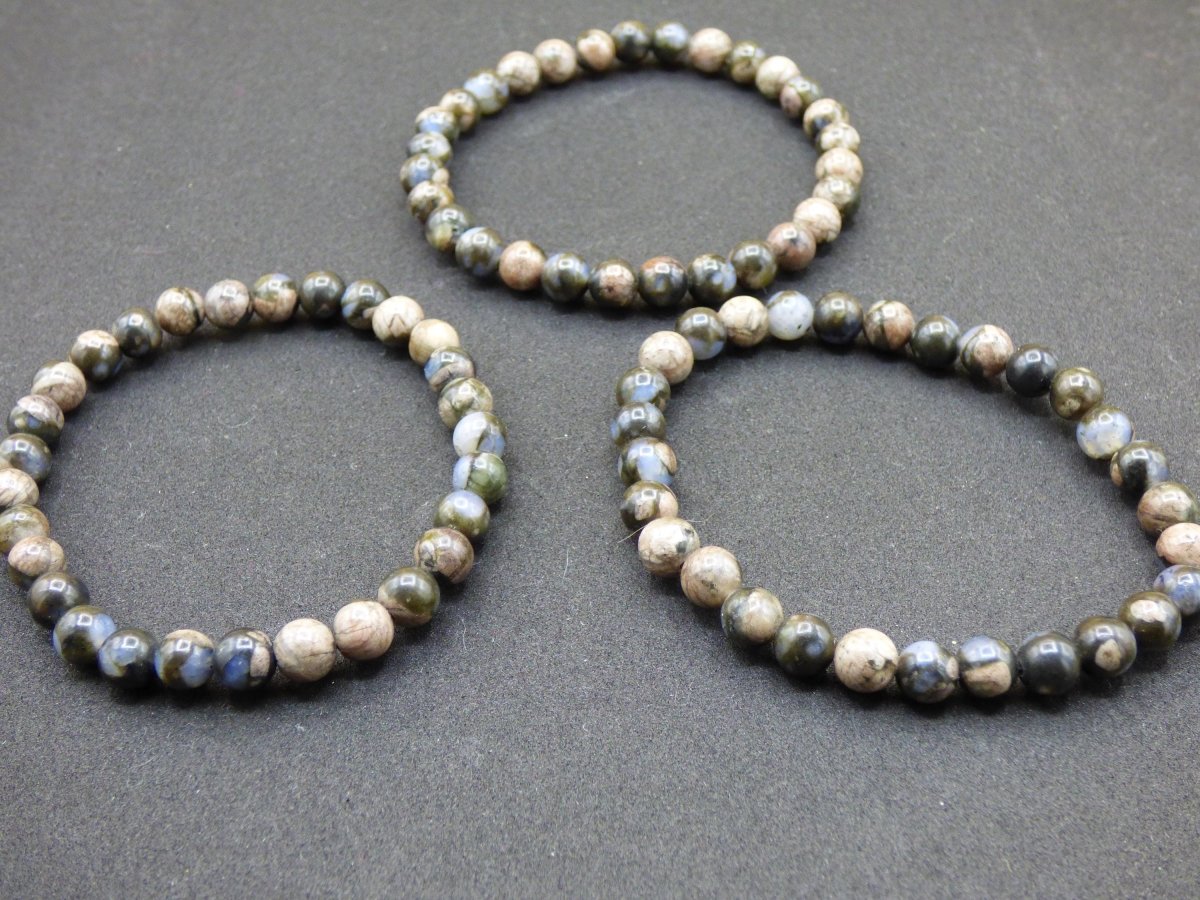 Llanite / Liberit blau - Edelstein Armband Perlen Heilstein Natur Energie Natur Goa Hippie Tibet Schmuck Frau Mann Er Geschenk Rarität - Art of Nature Berlin