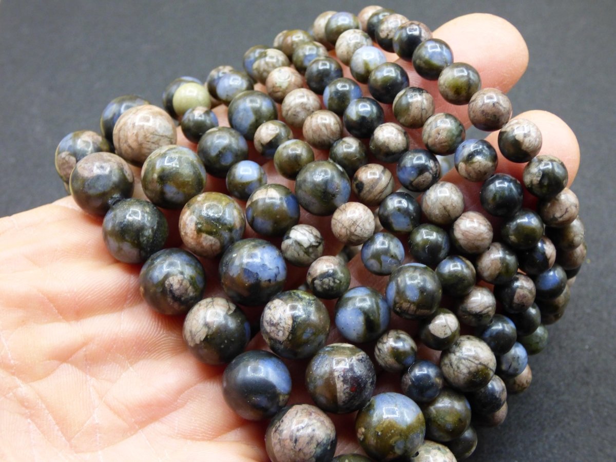 Llanite / Liberit blau - Edelstein Armband Perlen Heilstein Natur Energie Natur Goa Hippie Tibet Schmuck Frau Mann Er Geschenk Rarität - Art of Nature Berlin