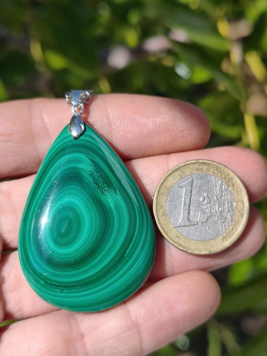 Malachit - 925 Silber Edelstein Kette Heilstein Natur grün Rarität Edel Mann Frau Geschenk Er Sie Freundin Energie Glück Kristall Vintage - Art of Nature Berlin
