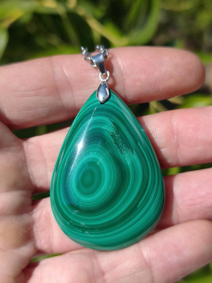 Malachit - 925 Silber Edelstein Kette Heilstein Natur grün Rarität Edel Mann Frau Geschenk Er Sie Freundin Energie Glück Kristall Vintage - Art of Nature Berlin