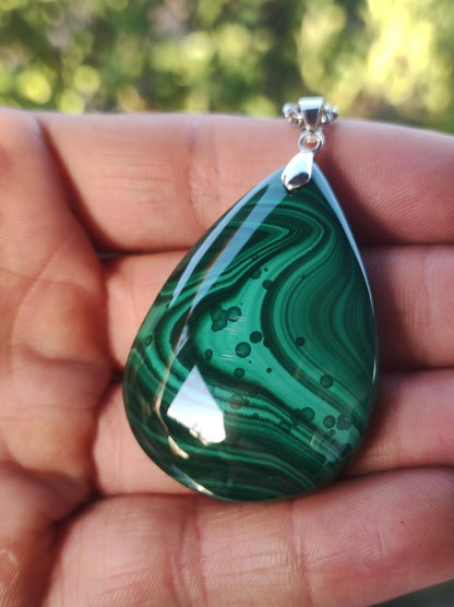 Malachit - 925 Silber Edelstein Kette Heilstein Natur grün Rarität Edel Mann Frau Geschenk Er Sie Freundin Energie Glück Kristall Vintage - Art of Nature Berlin