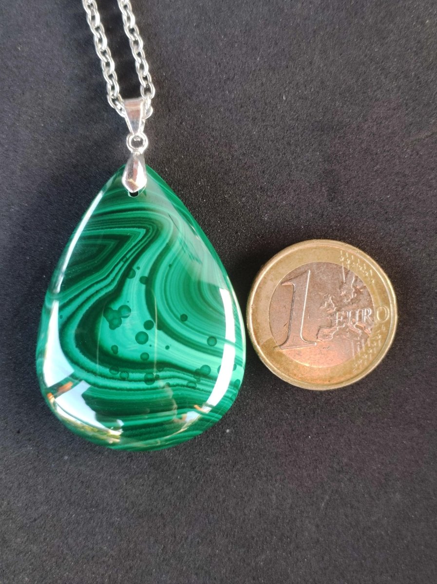Malachit - 925 Silber Edelstein Kette Heilstein Natur grün Rarität Edel Mann Frau Geschenk Er Sie Freundin Energie Glück Kristall Vintage - Art of Nature Berlin