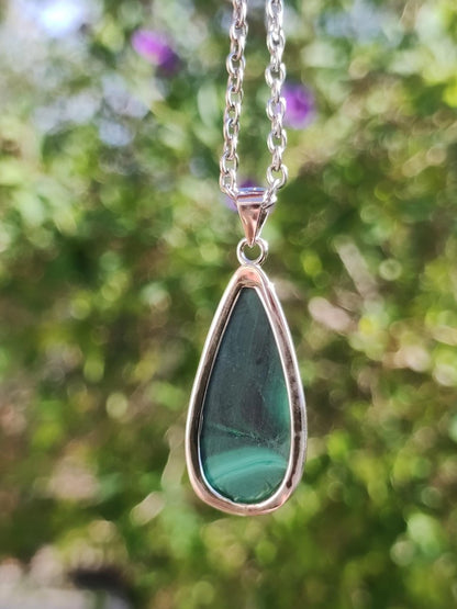 Malachit - 925 Sterling Silber Edelstein Kette Natur blau Rarität Heilstein Kristall Mann Frau Er Sie Geschenk Freund Bruder - Art of Nature Berlin