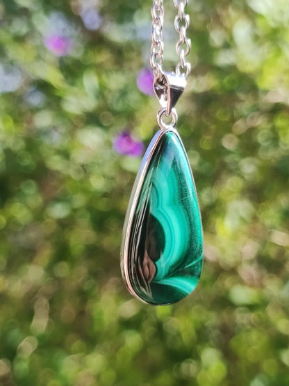 Malachit - 925 Sterling Silber Edelstein Kette Natur blau Rarität Heilstein Kristall Mann Frau Er Sie Geschenk Freund Bruder - Art of Nature Berlin