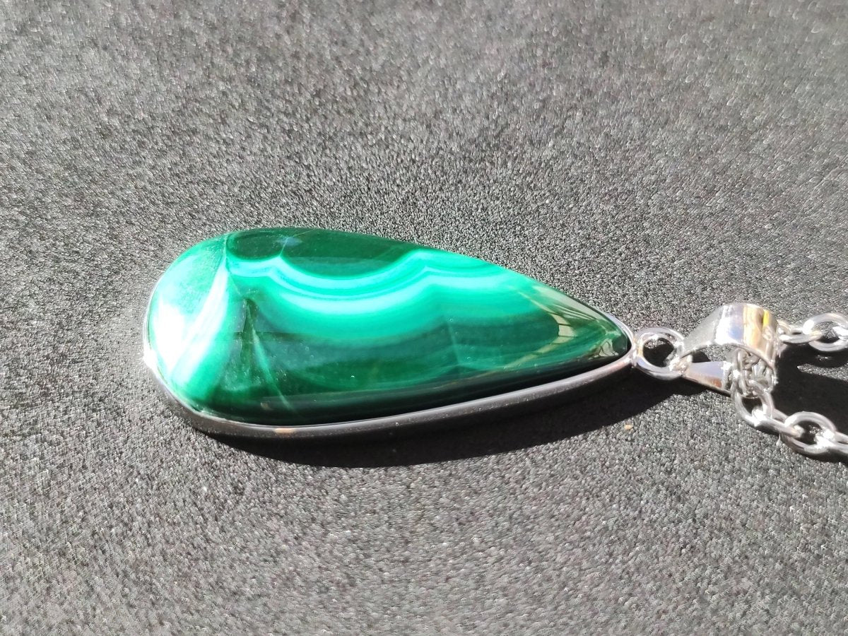 Malachit - 925 Sterling Silber Edelstein Kette Natur blau Rarität Heilstein Kristall Mann Frau Er Sie Geschenk Freund Bruder - Art of Nature Berlin