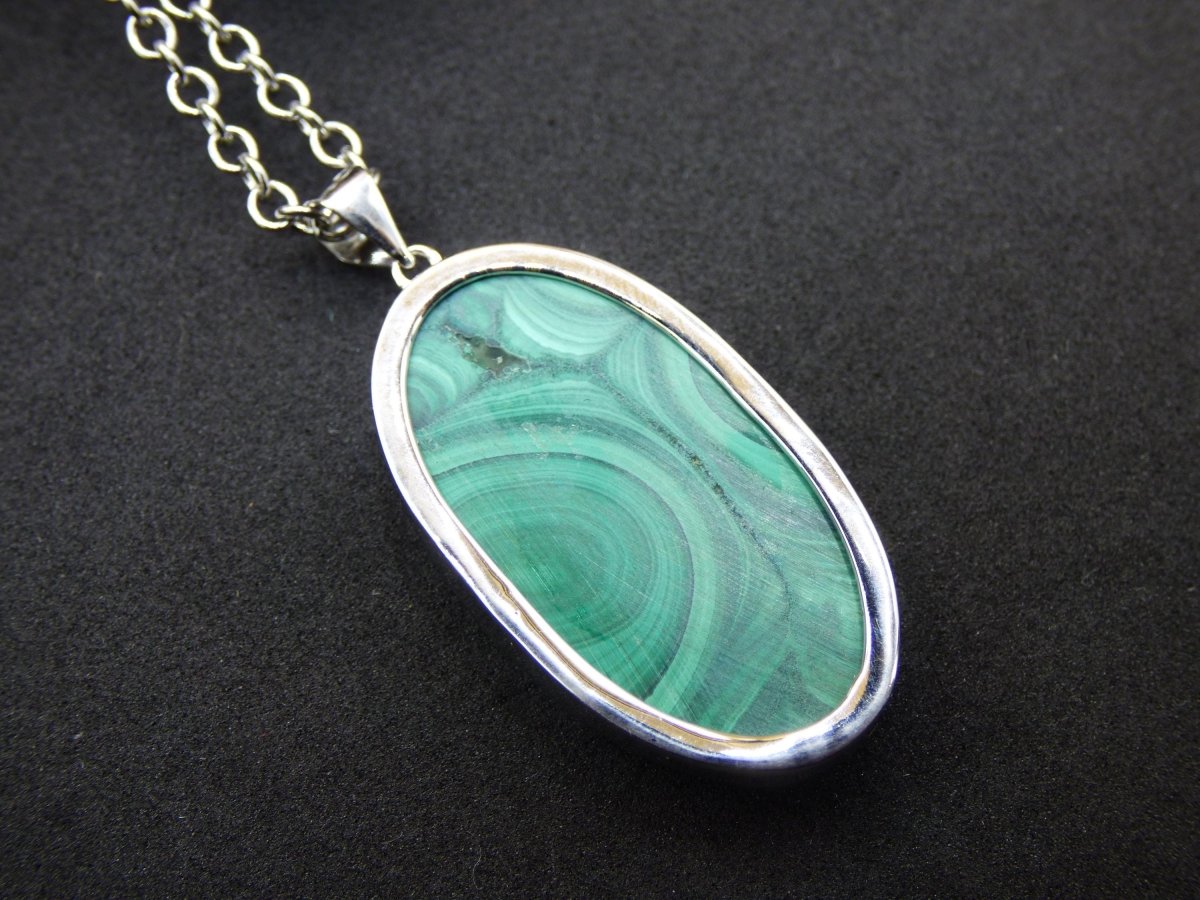 Malachit - 925 Sterling Silber Edelstein Kette Natur blau Rarität Heilstein Kristall Mann Frau Er Sie Geschenk Freund Bruder - Art of Nature Berlin