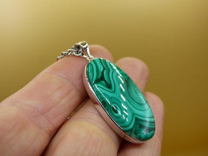 Malachit - 925 Sterling Silber Edelstein Kette Natur blau Rarität Heilstein Kristall Mann Frau Er Sie Geschenk Freund Bruder - Art of Nature Berlin