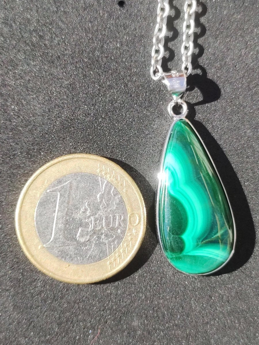 Malachit - 925 Sterling Silber Edelstein Kette Natur blau Rarität Heilstein Kristall Mann Frau Er Sie Geschenk Freund Bruder - Art of Nature Berlin